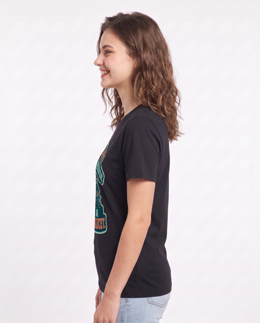 Halloween Women's Black T-Shirt - Even my haunted house has a leaky product image 2