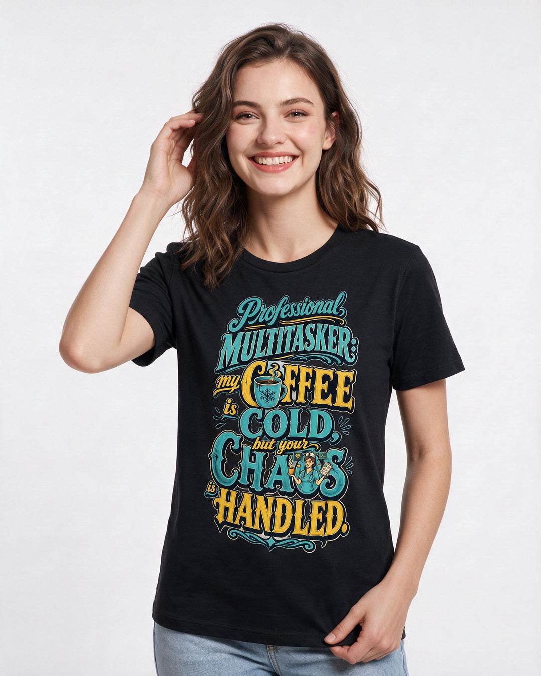 Nurse Black T-Shirt for Women – Nursing Life Graphic Tee product image 1