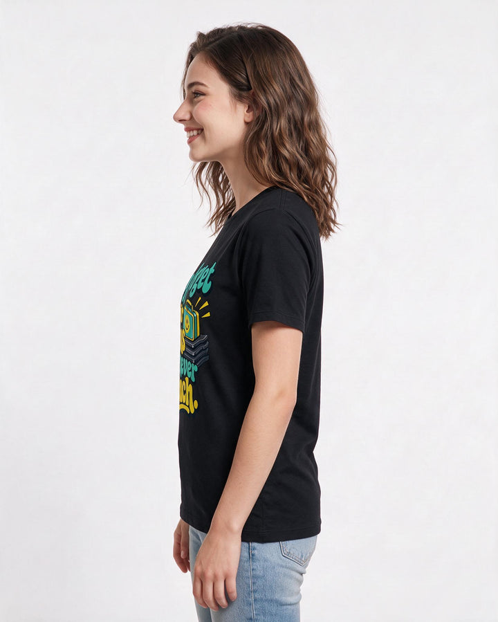 Teacher Black T-Shirt for Women – Everyday Expression Graphic Tee product image 2