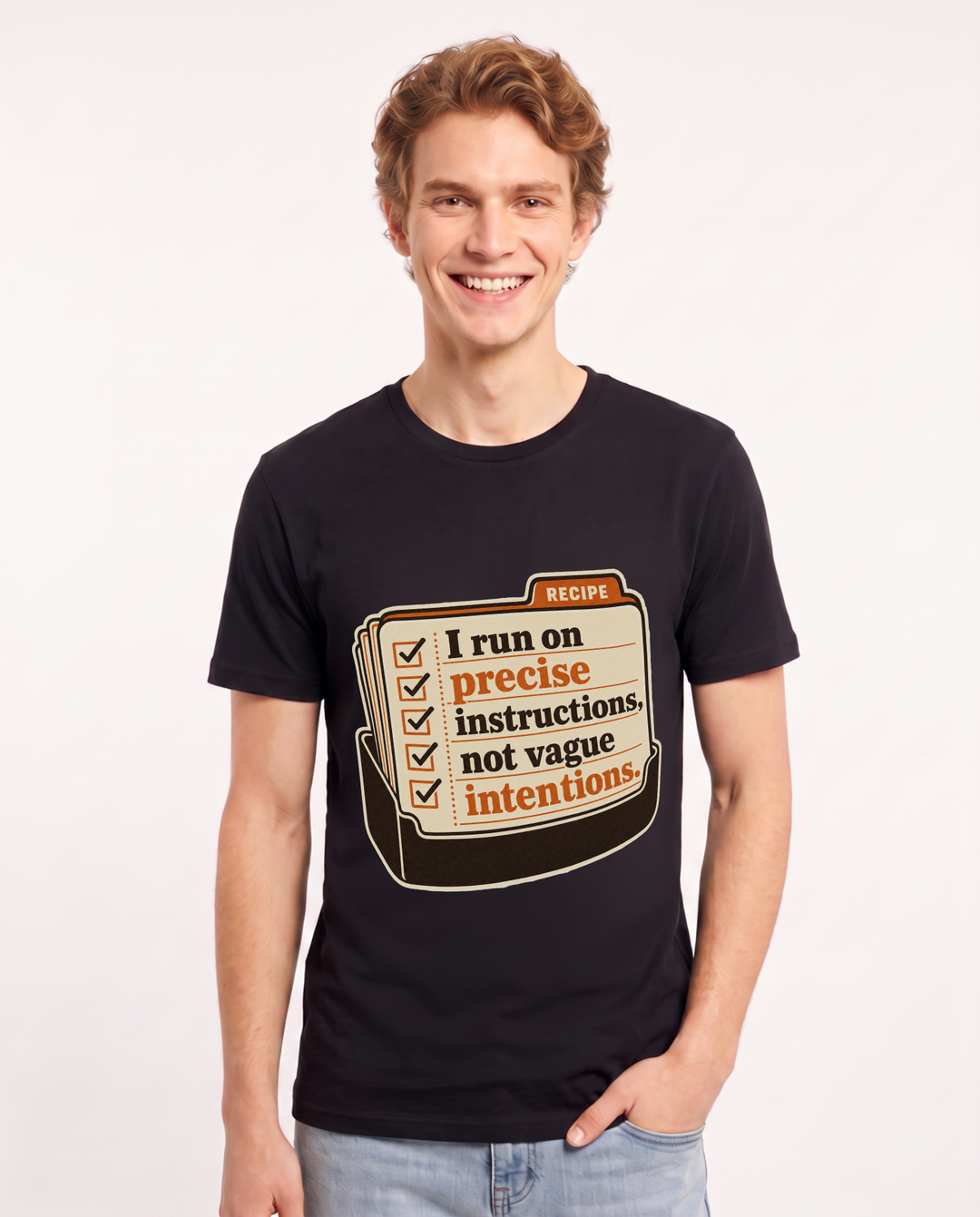 Neurodiversity Men's Black T-Shirt – I run on precise instructions, not vague product image 1