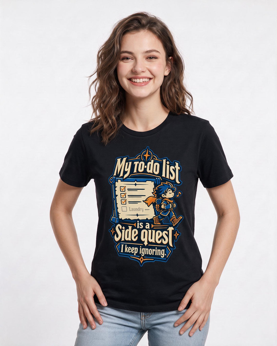 Gaming Black T-Shirt for Women – Game Night Graphic Tee product image 1