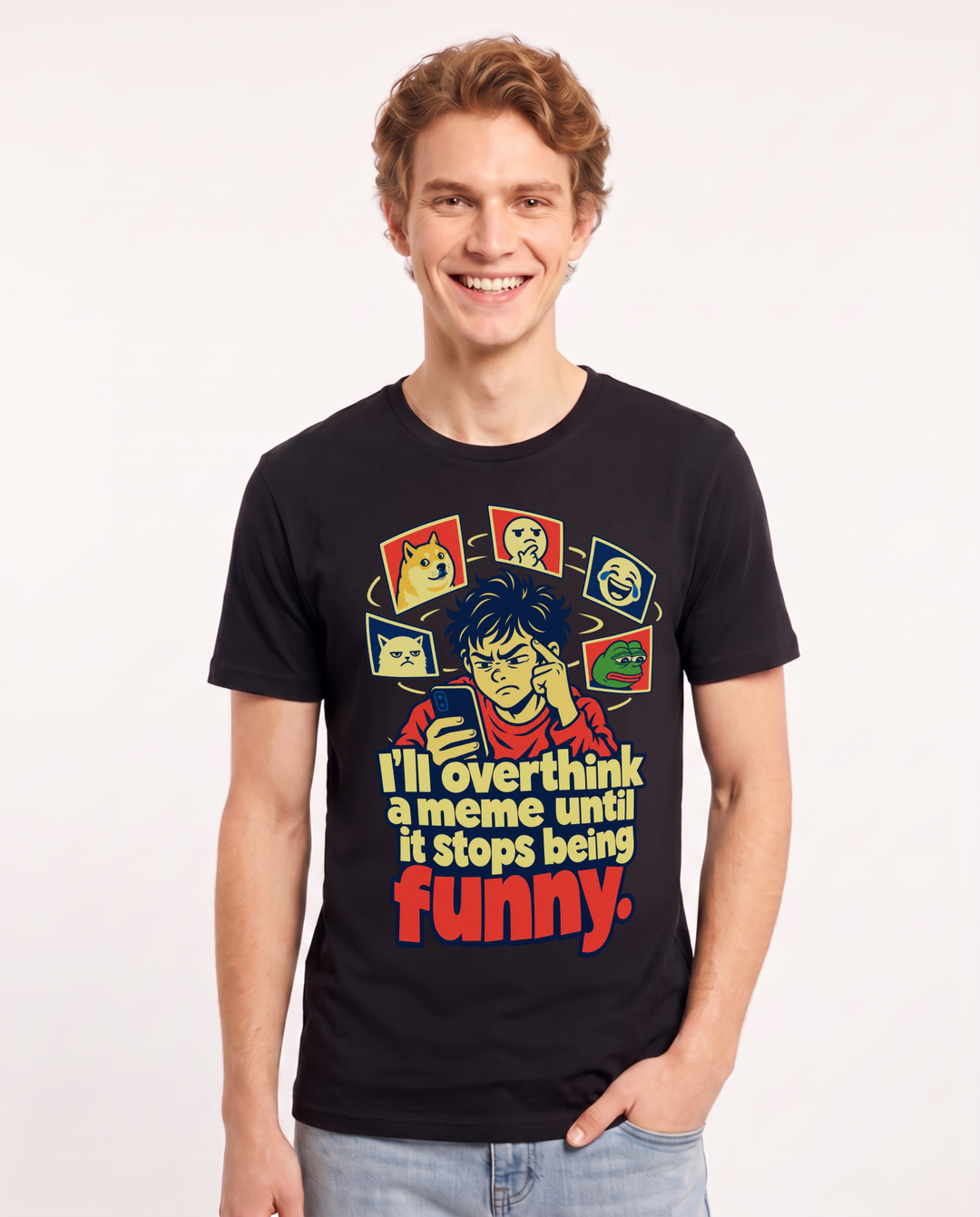 Meme Black T-Shirt for Men – Everyday Expression Graphic Tee product image 3