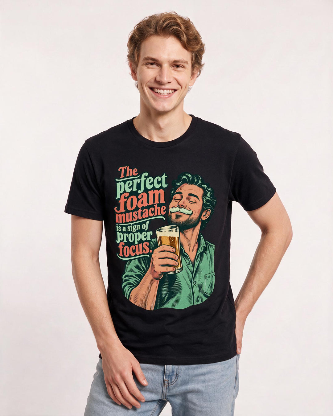 Beer Black T-Shirt for Men – Everyday Expression Graphic Tee product image 1
