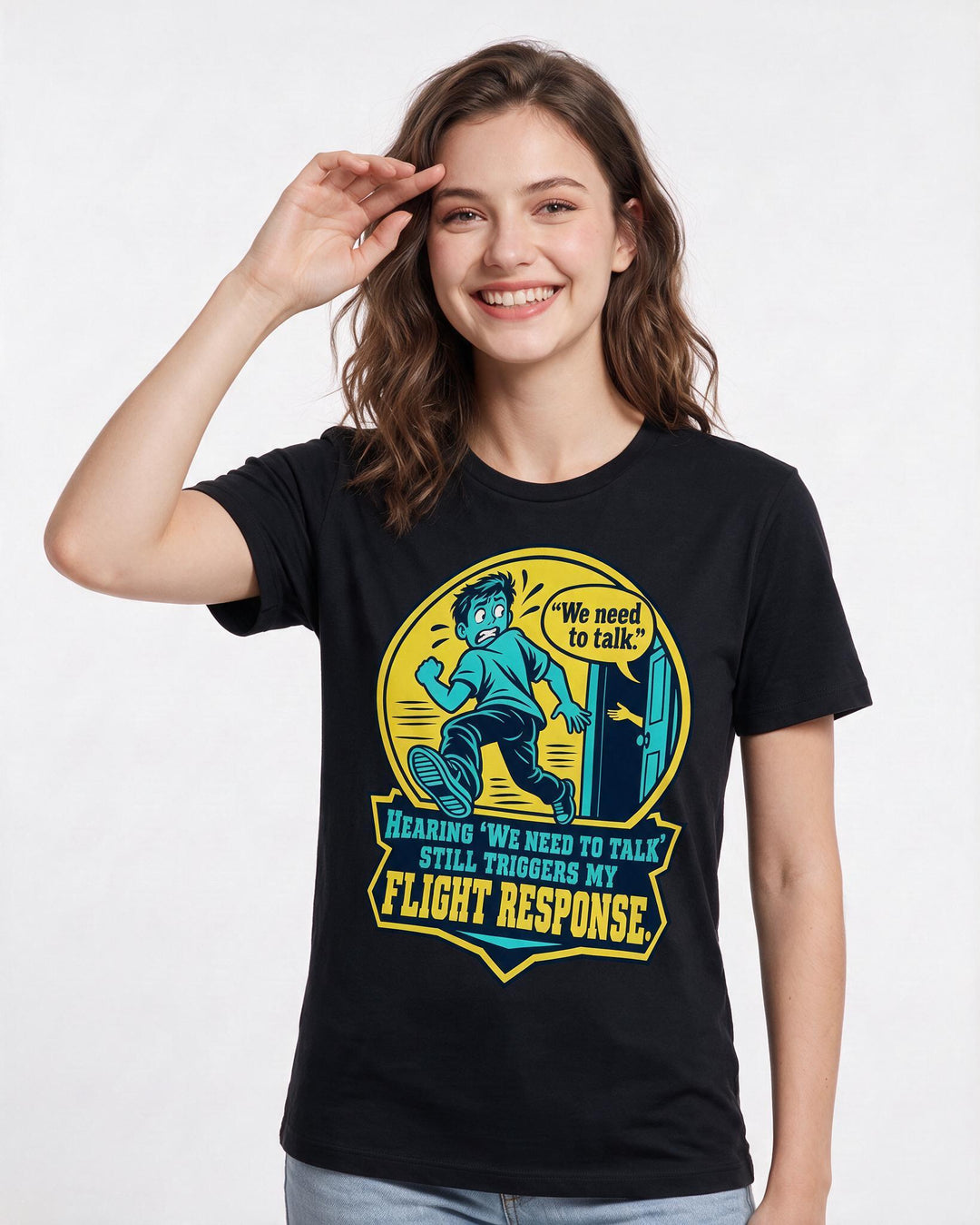 Meme Black T-Shirt for Women – Everyday Expression Graphic Tee product image 1