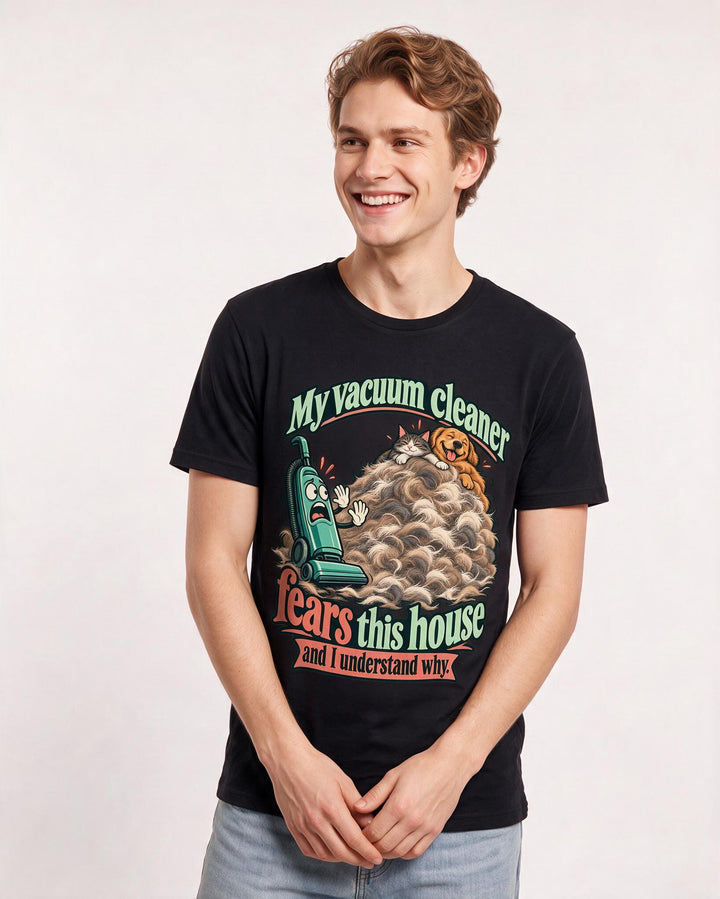 Cat Lover Black T-Shirt for Men – Everyday Expression Graphic Tee product image 1