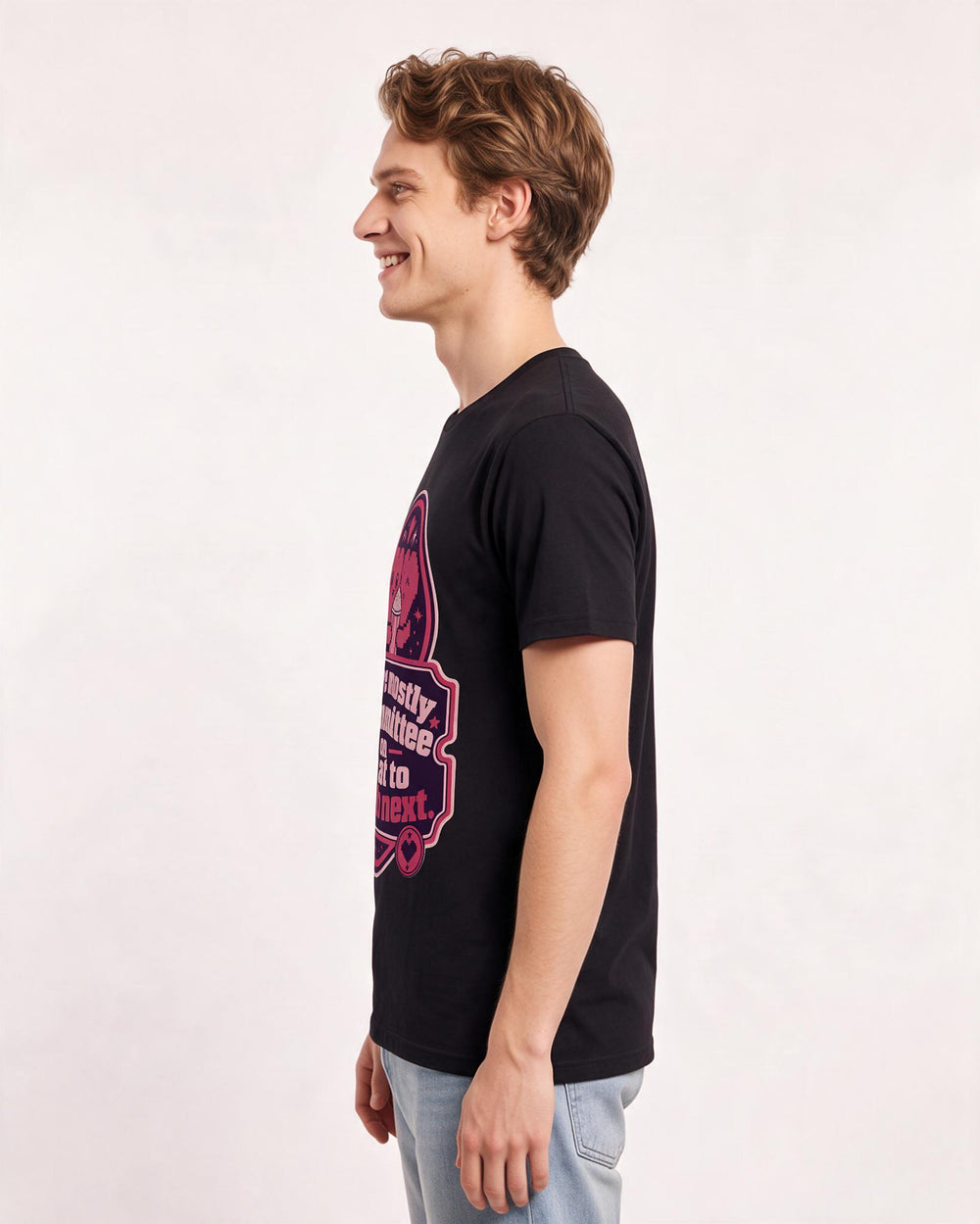 Couples Men's Black T-Shirt - We're mostly a committee on what to product image 2