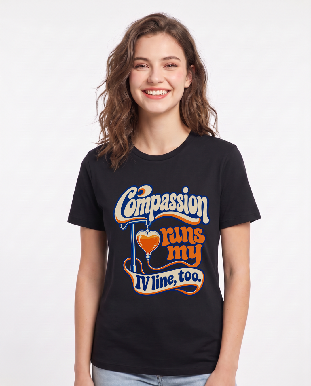 Nurse Black T-Shirt for Women – Nursing Life Graphic Tee product image 3