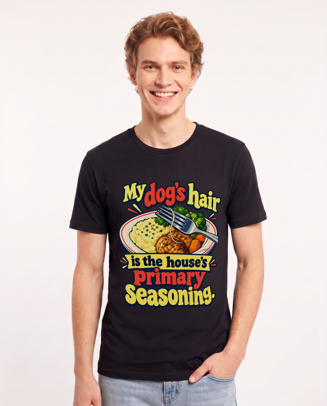Dog Lover Black T-Shirt for Men – Everyday Expression Graphic Tee product image 3