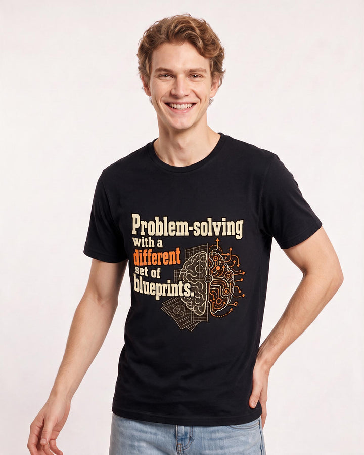 Neurodiversity Black T-Shirt for Men – Everyday Expression Graphic Tee product image 1