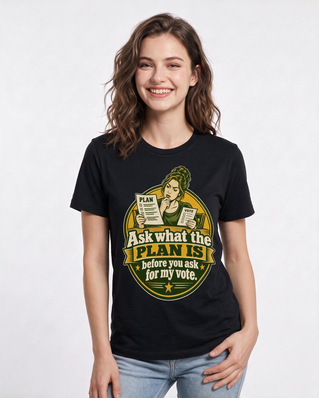 Political Statement Black T-Shirt for Women – Everyday Expression Graphic Tee product image 1