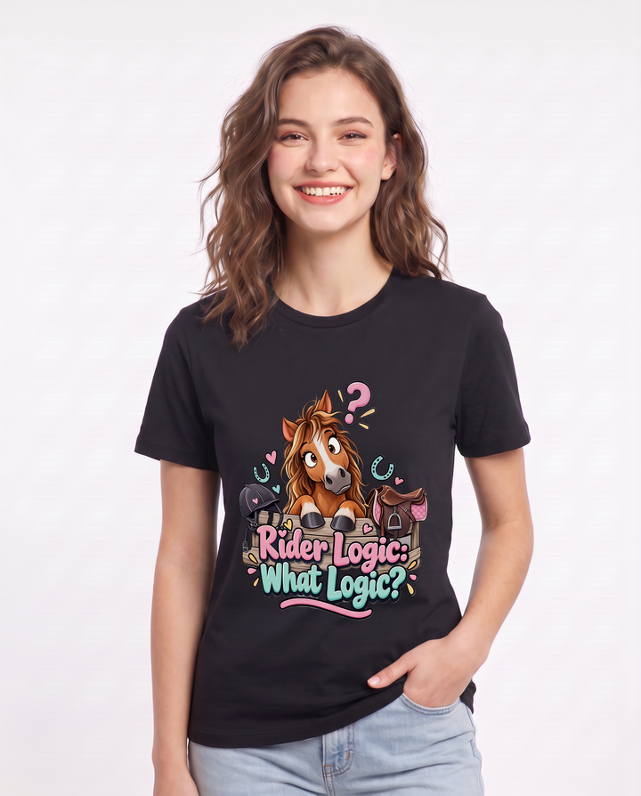 Rider Logic: What Logic? Women's Black T-Shirt product image 1