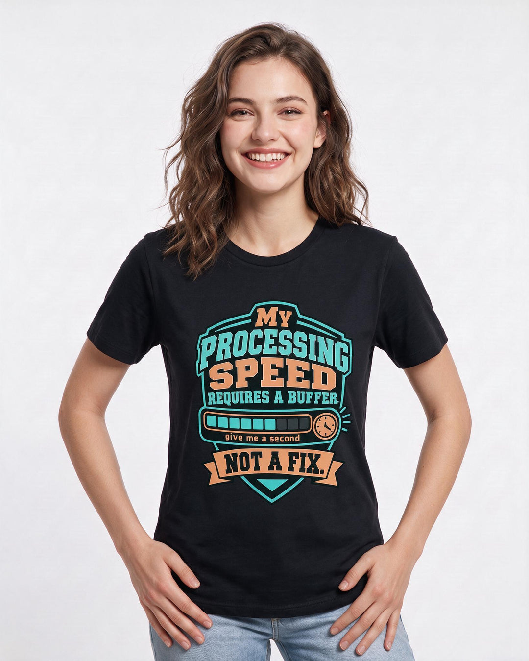 Neurodiversity Black T-Shirt for Women – Everyday Expression Graphic Tee product image 1