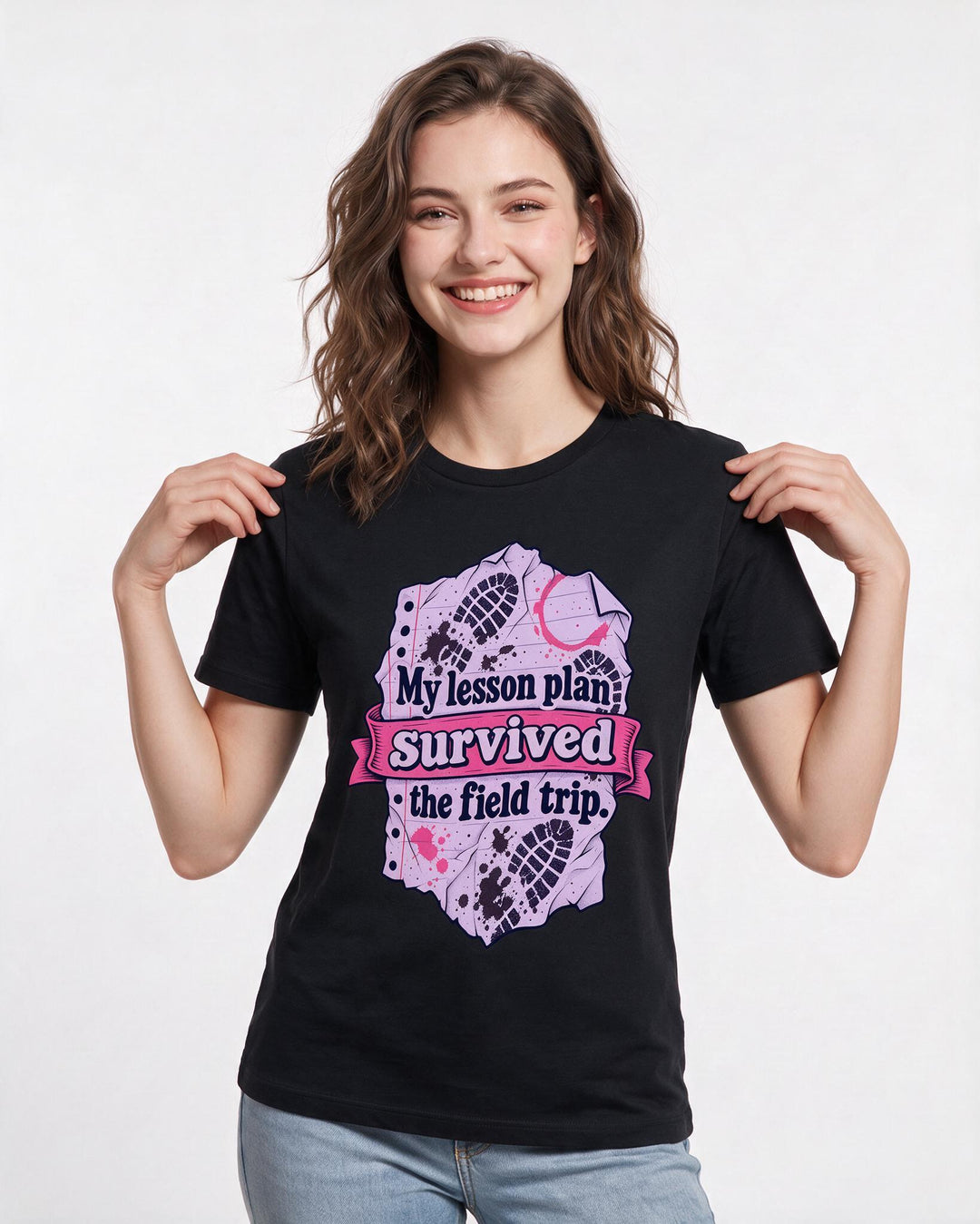 Teacher Black T-Shirt for Women – Everyday Expression Graphic Tee product image 1