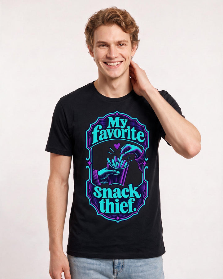 Couples Black T-Shirt for Men – Everyday Expression Graphic Tee product image 1