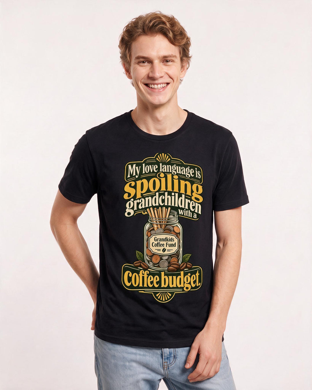 Grandparent Black T-Shirt for Men – Everyday Expression Graphic Tee product image 1