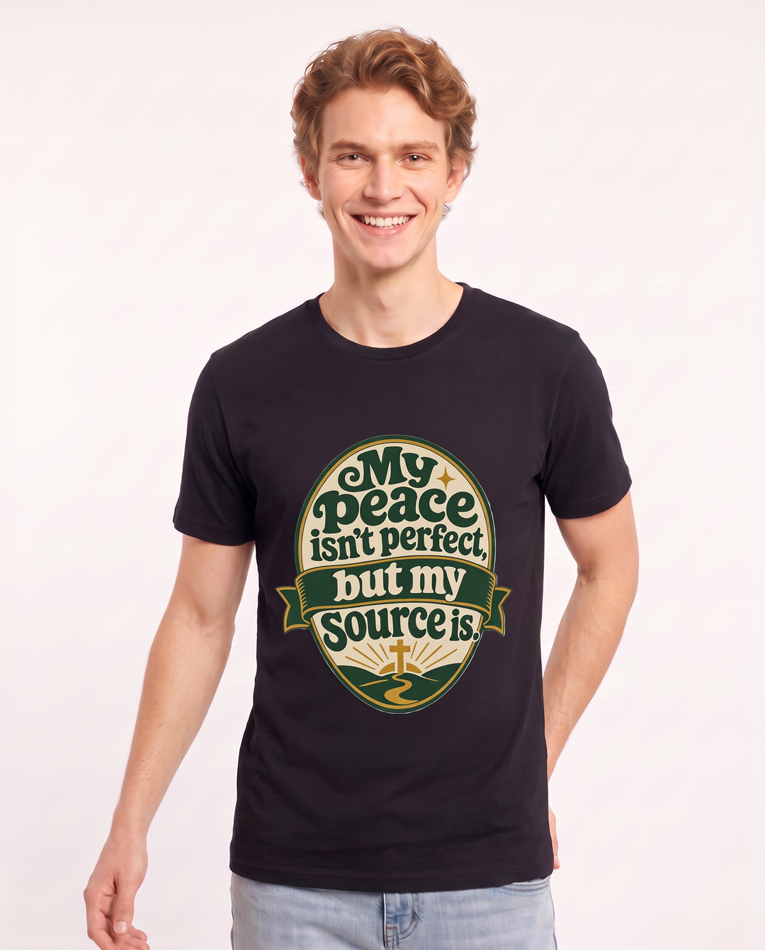 Graphic Men's Black T-Shirt - My peace isn't perfect, but my source product image 3