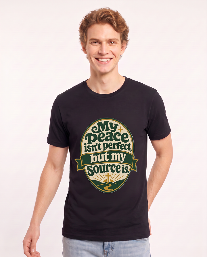 Graphic Men's Black T-Shirt - My peace isn't perfect, but my source product image 3