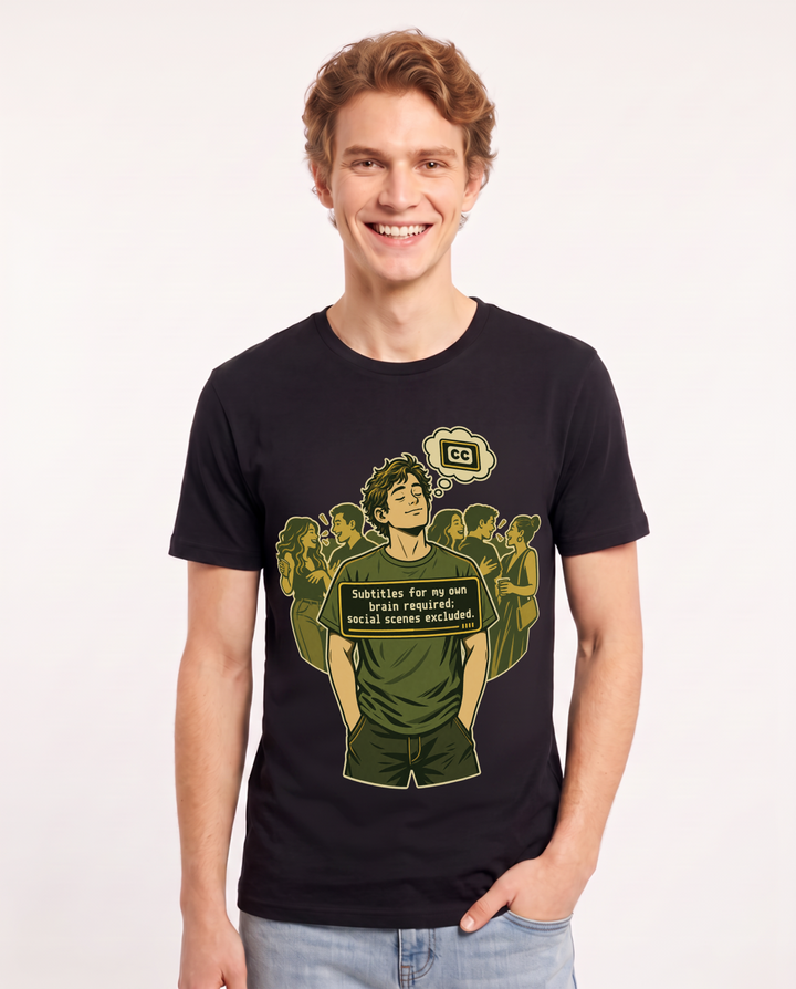 Neurodiversity Black T-Shirt for Men – Everyday Expression Graphic Tee product image 3