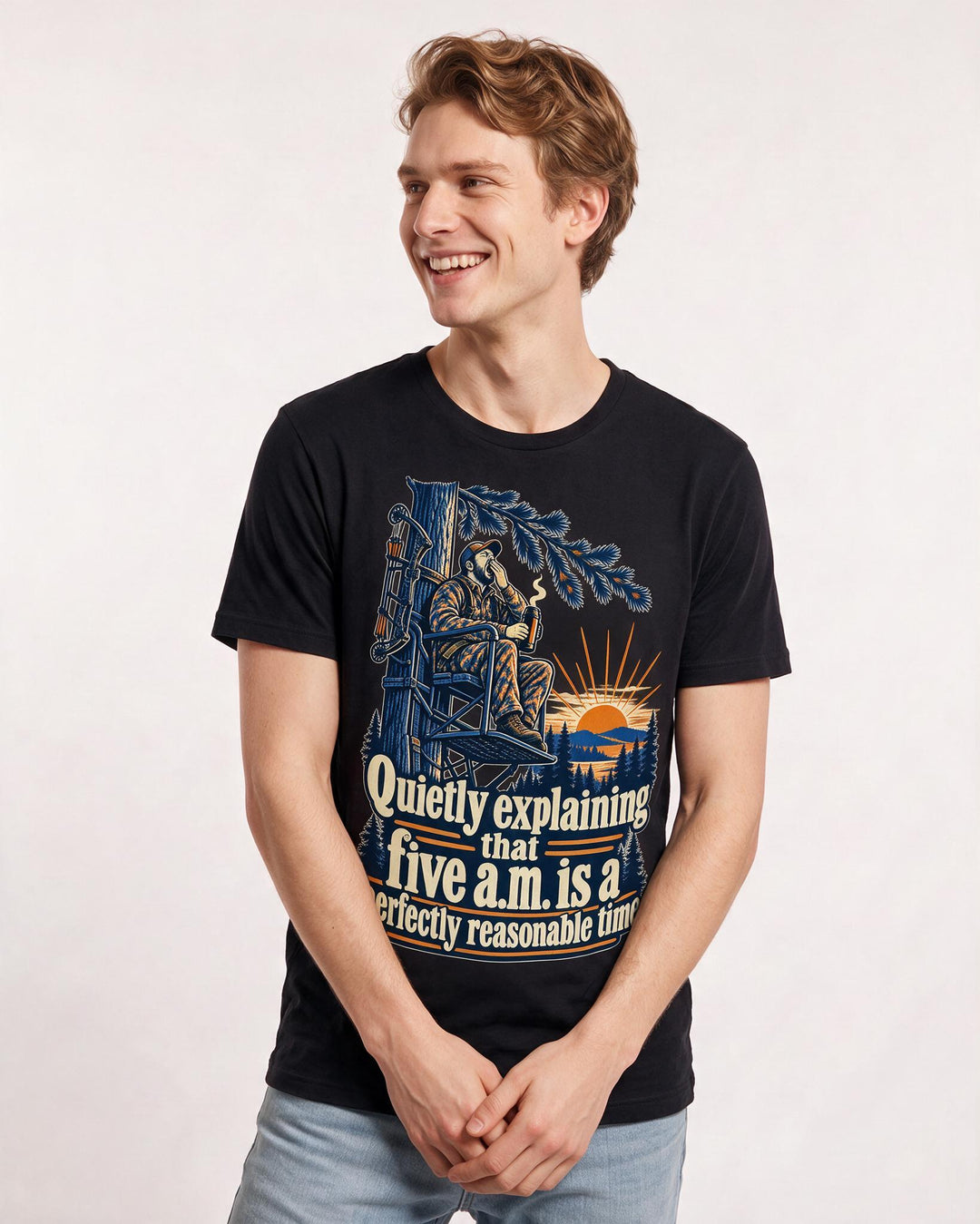 Hunting Black T-Shirt for Men – Everyday Expression Graphic Tee product image 1