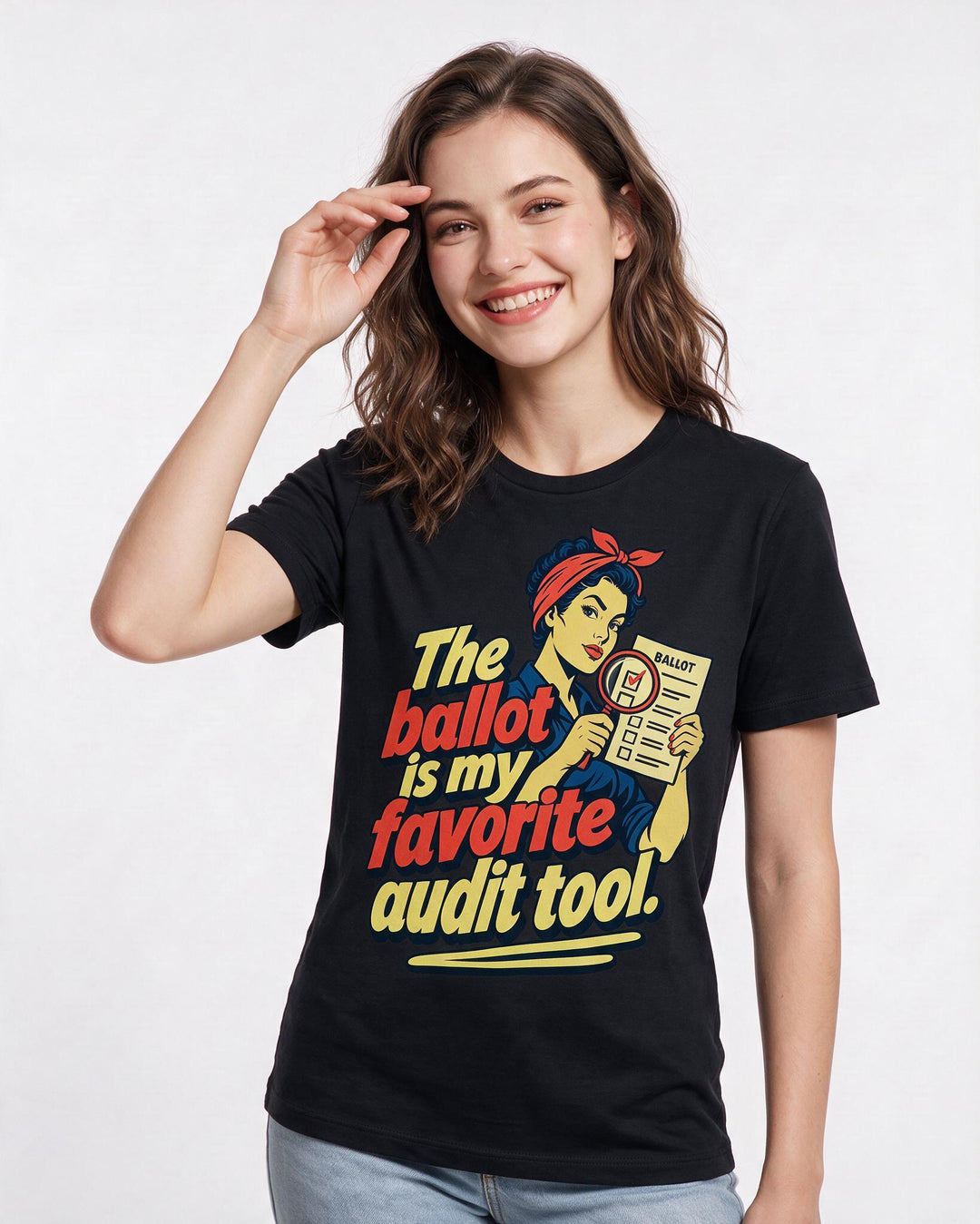 Political Statement Black T-Shirt for Women – Everyday Expression Graphic Tee product image 1