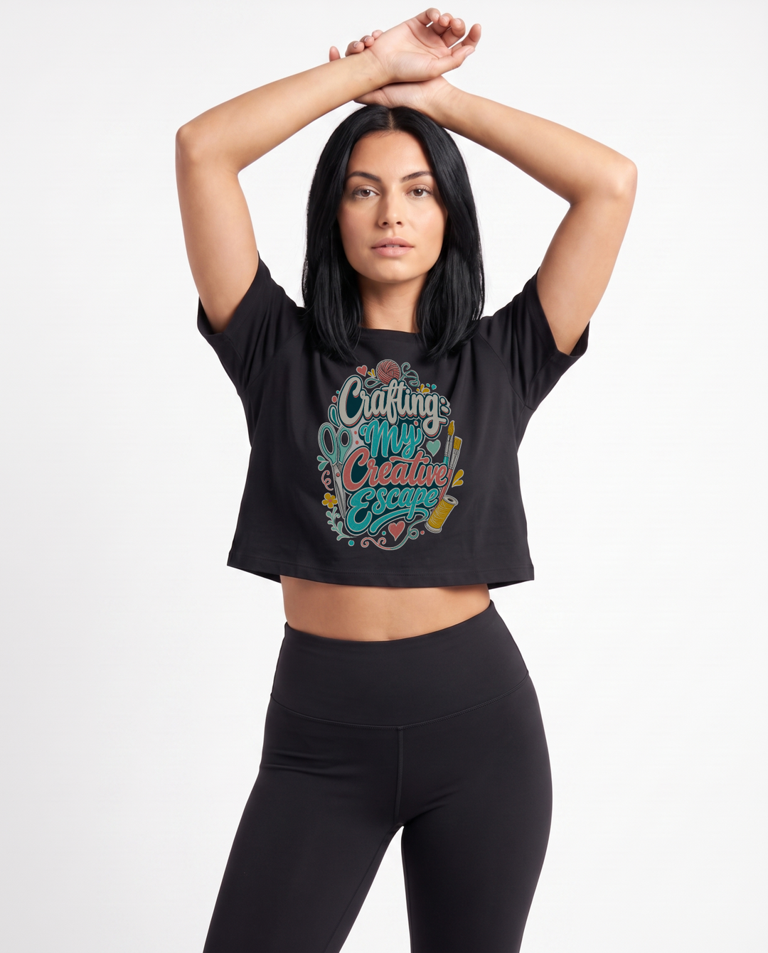 Crafting: My Creative Escape Crop Top mockup 1