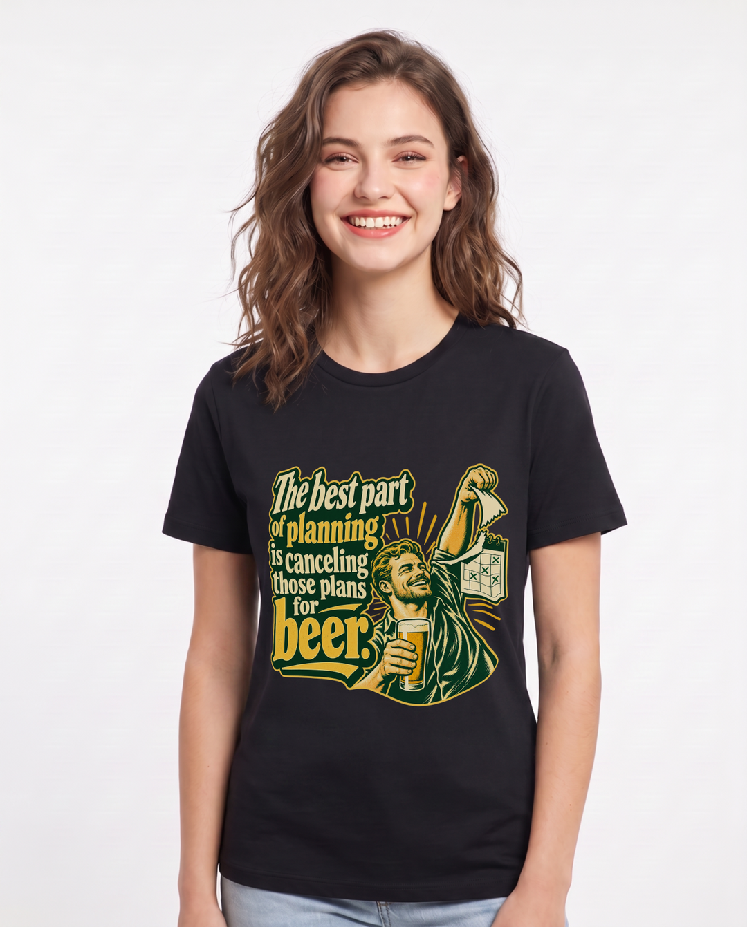 Beer Black T-Shirt for Women – Everyday Expression Graphic Tee product image 3