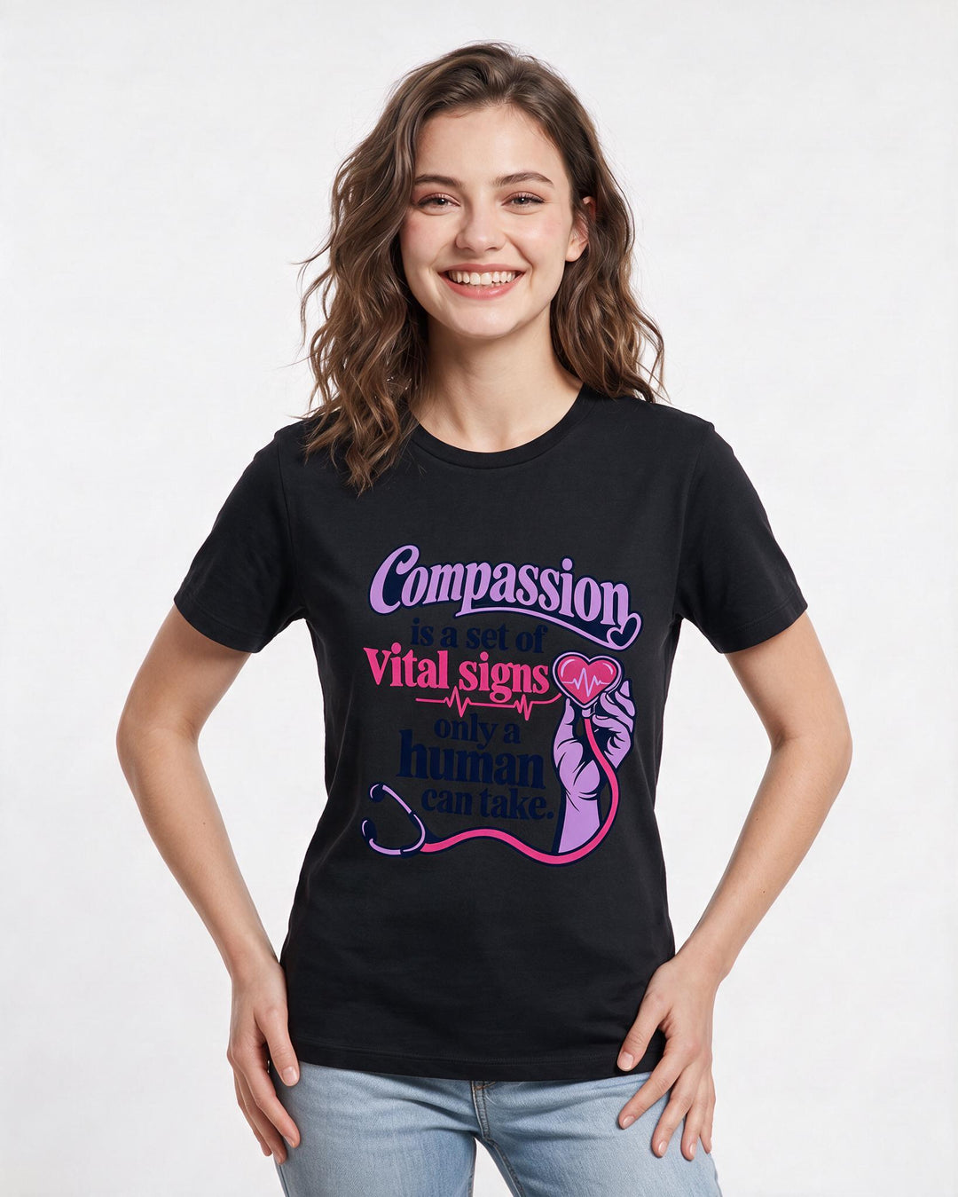 Nurse Black T-Shirt for Women – Nursing Life Graphic Tee product image 1
