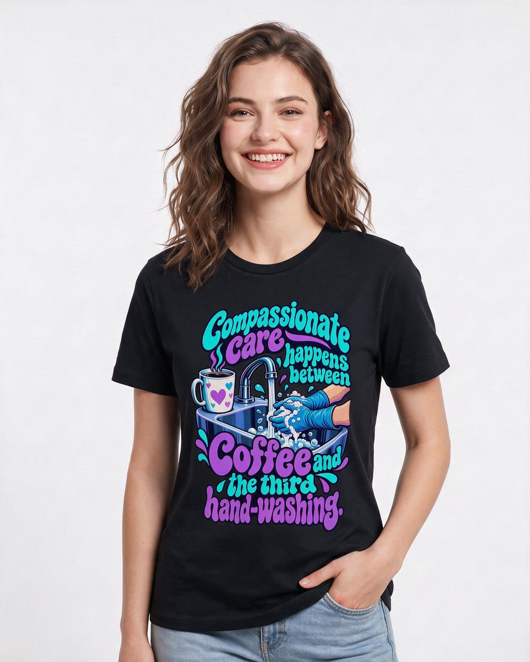 Nurse Black T-Shirt for Women – Nursing Life Graphic Tee product image 1