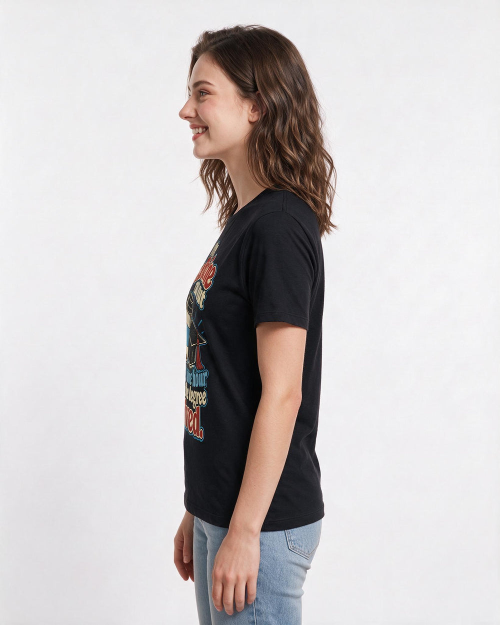 Graduation Black T-Shirt for Women – Everyday Expression Graphic Tee product image 2