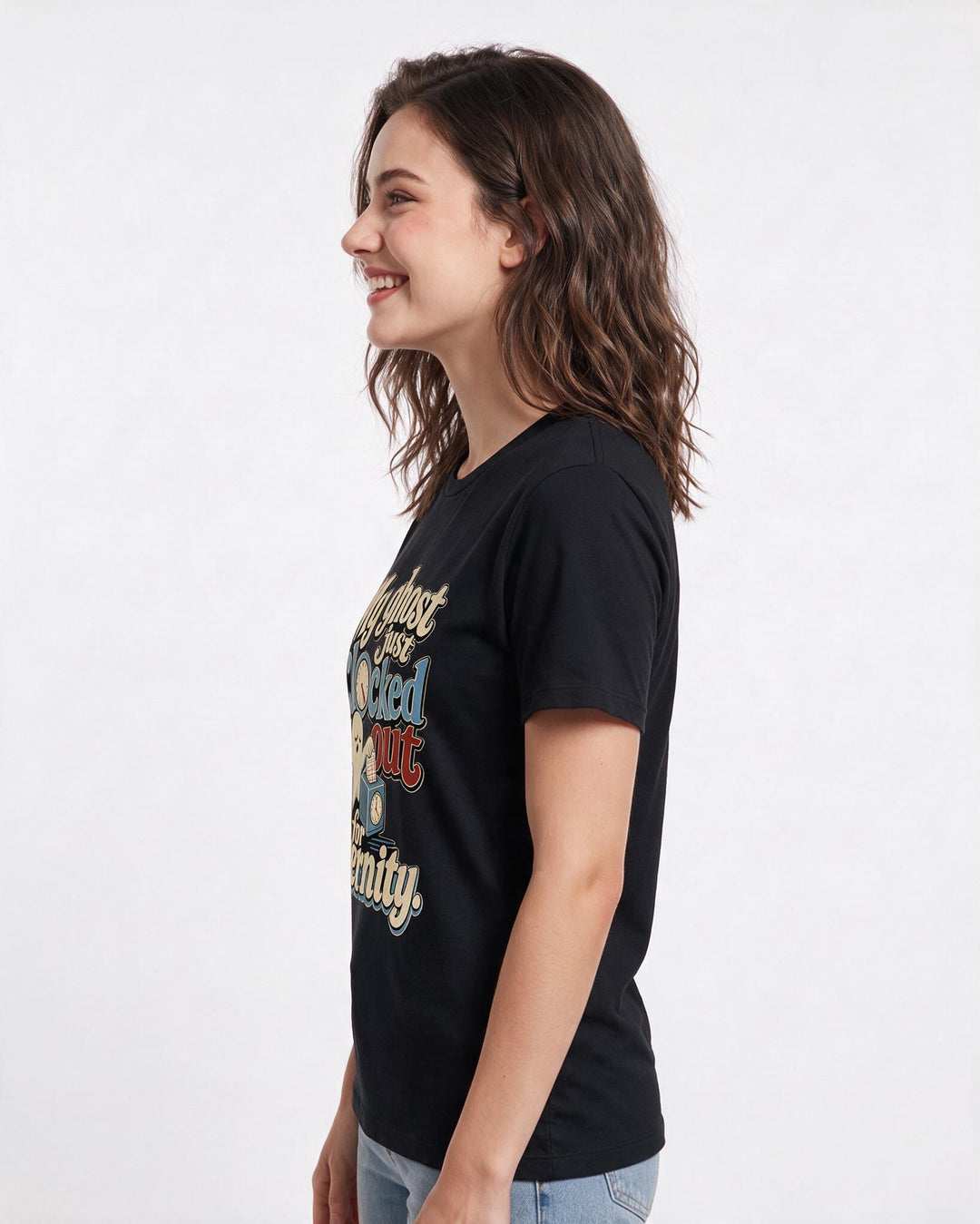Halloween Women's Black T-Shirt – My ghost just clocked out for product image 2
