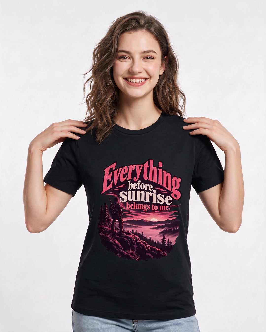 Hunting Black T-Shirt for Women – Everyday Expression Graphic Tee product image 1