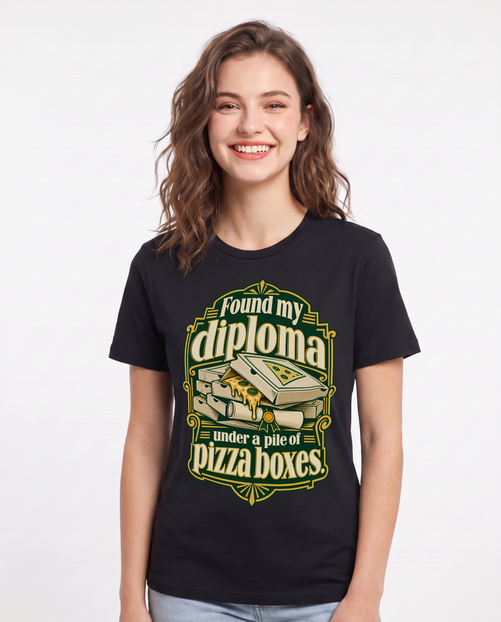 Graduation Black T-Shirt for Women – Everyday Expression Graphic Tee product image 3