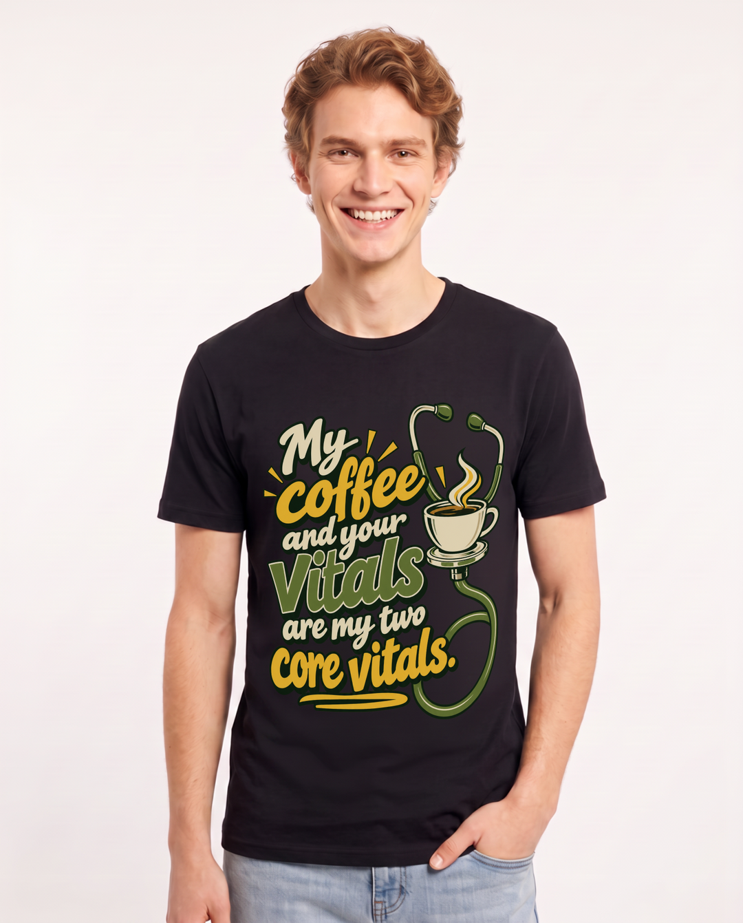 Nurse Black T-Shirt for Men – Nursing Life Graphic Tee product image 3