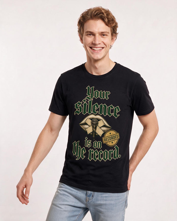Political Statement Black T-Shirt for Men – Everyday Expression Graphic Tee product image 1