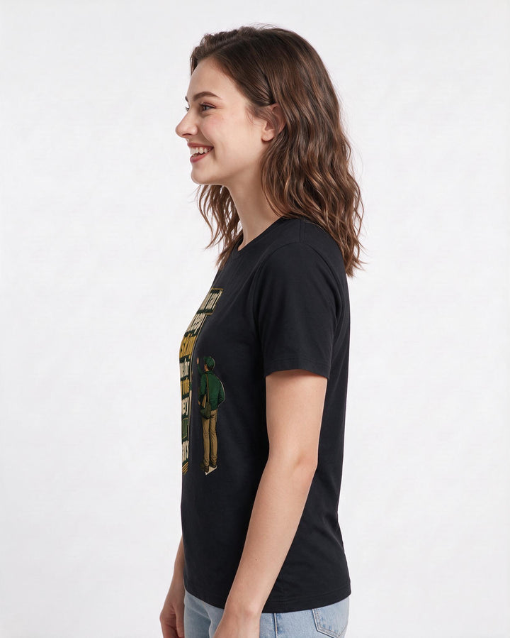 Political Statement Black T-Shirt for Women – Everyday Expression Graphic Tee product image 2