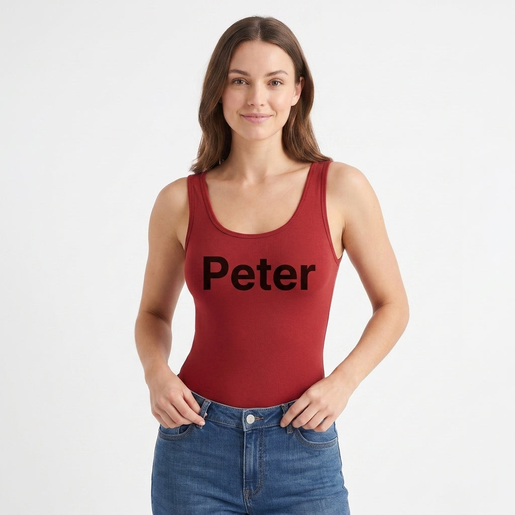 - Sleeveless Round-Neck Tank Bodysuit mockup 1