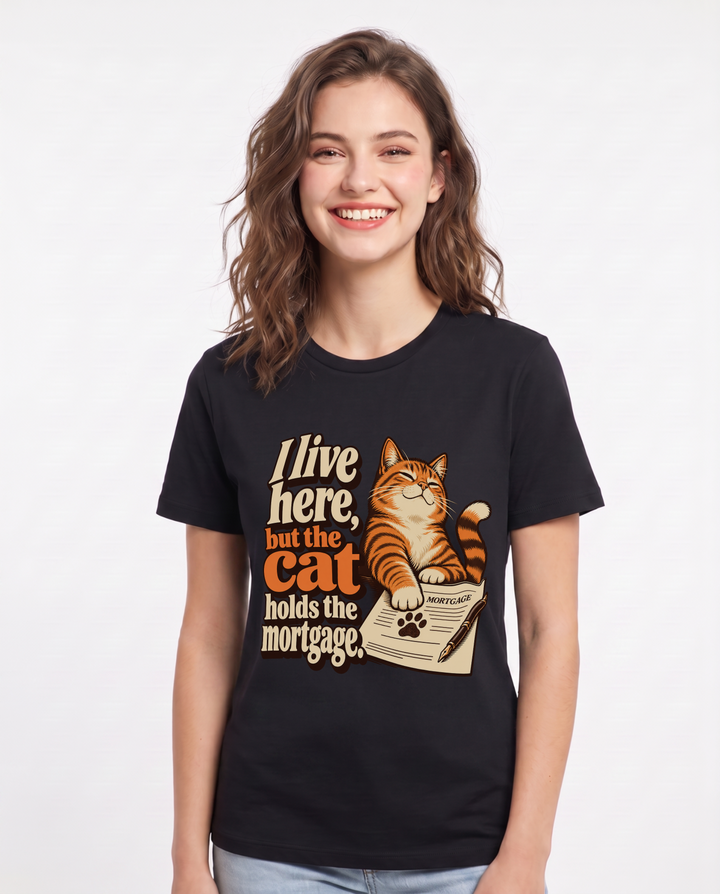 Cat Lover Black T-Shirt for Women – Everyday Expression Graphic Tee product image 3
