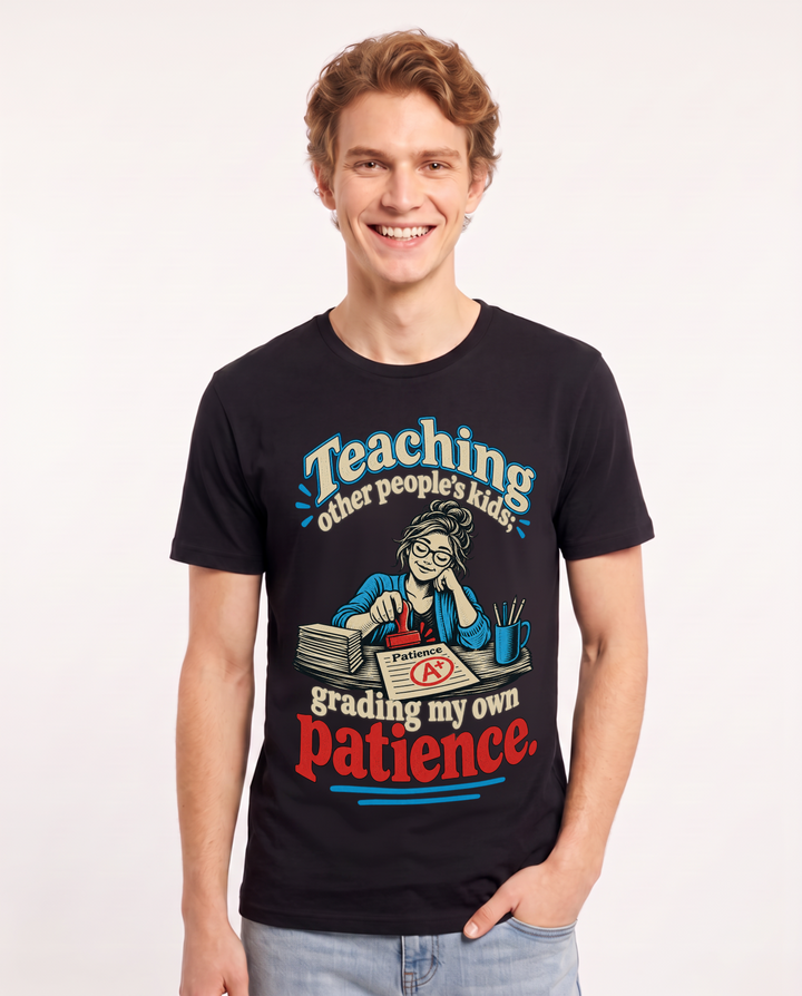 Teacher Black T-Shirt for Men – Everyday Expression Graphic Tee product image 3