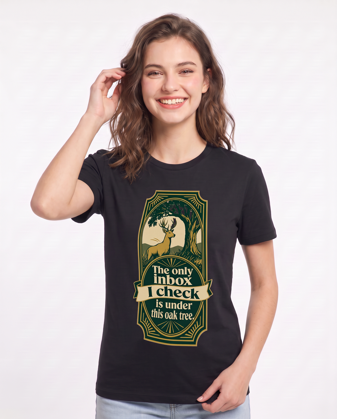 Hunting Women's Black T-Shirt - The only inbox I check is under this product image 3