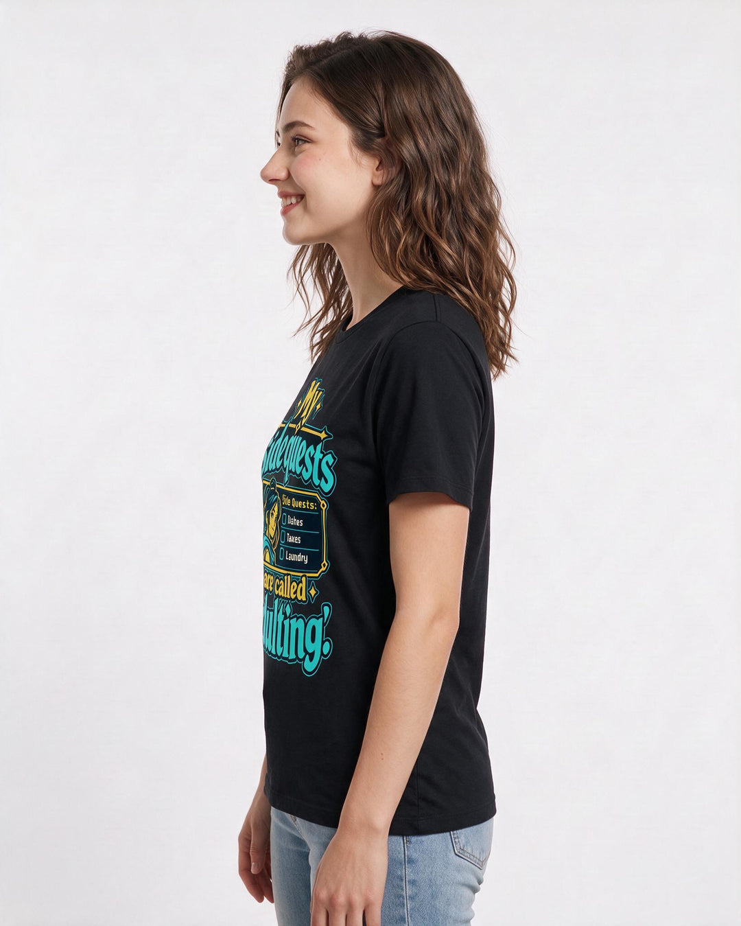 Gaming Black T-Shirt for Women – Game Night Graphic Tee product image 2