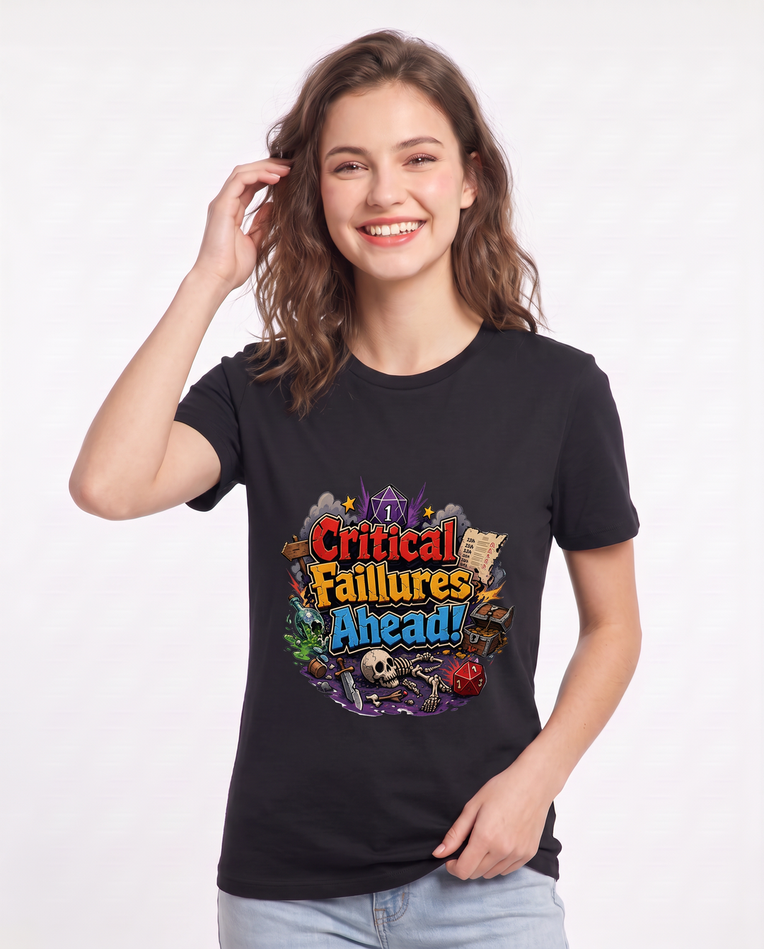 Critical Failures Ahead! Women's Black T-Shirt product image 1
