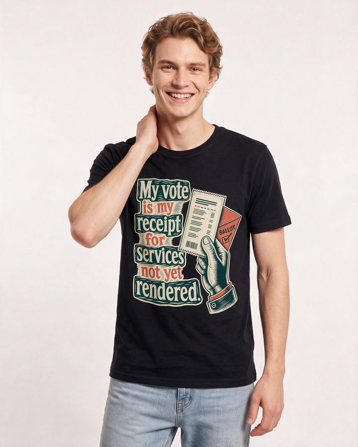 Political Statement Black T-Shirt for Men – Everyday Expression Graphic Tee product image 1