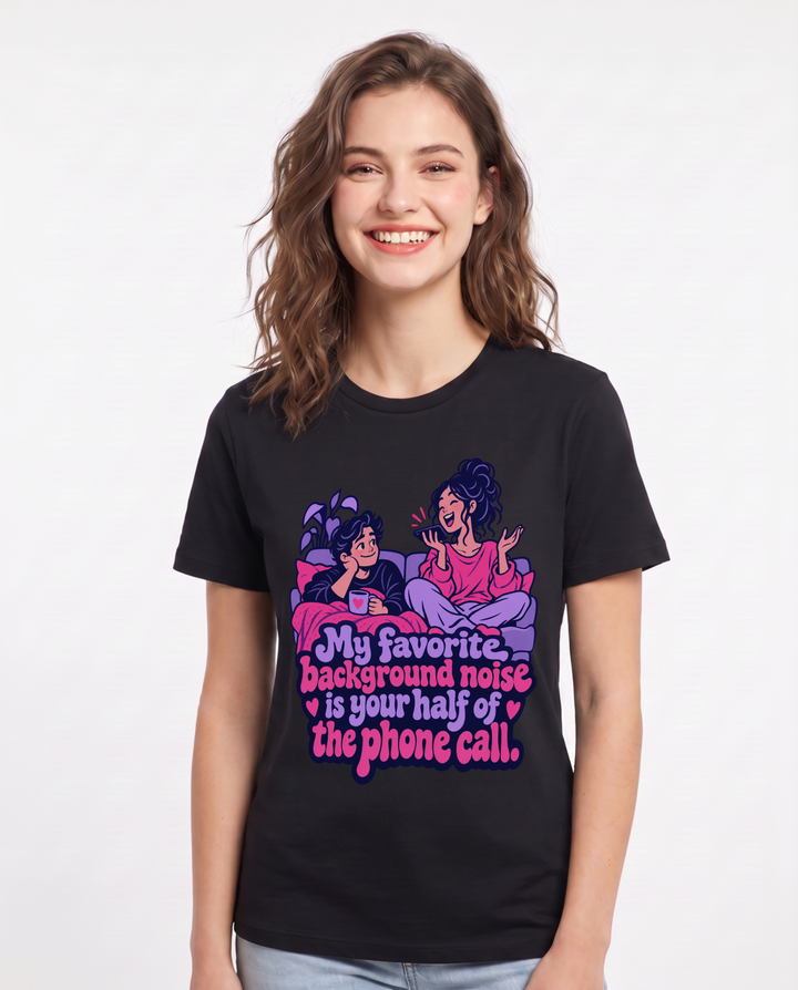 Couples Black T-Shirt for Women – Everyday Expression Graphic Tee product image 3