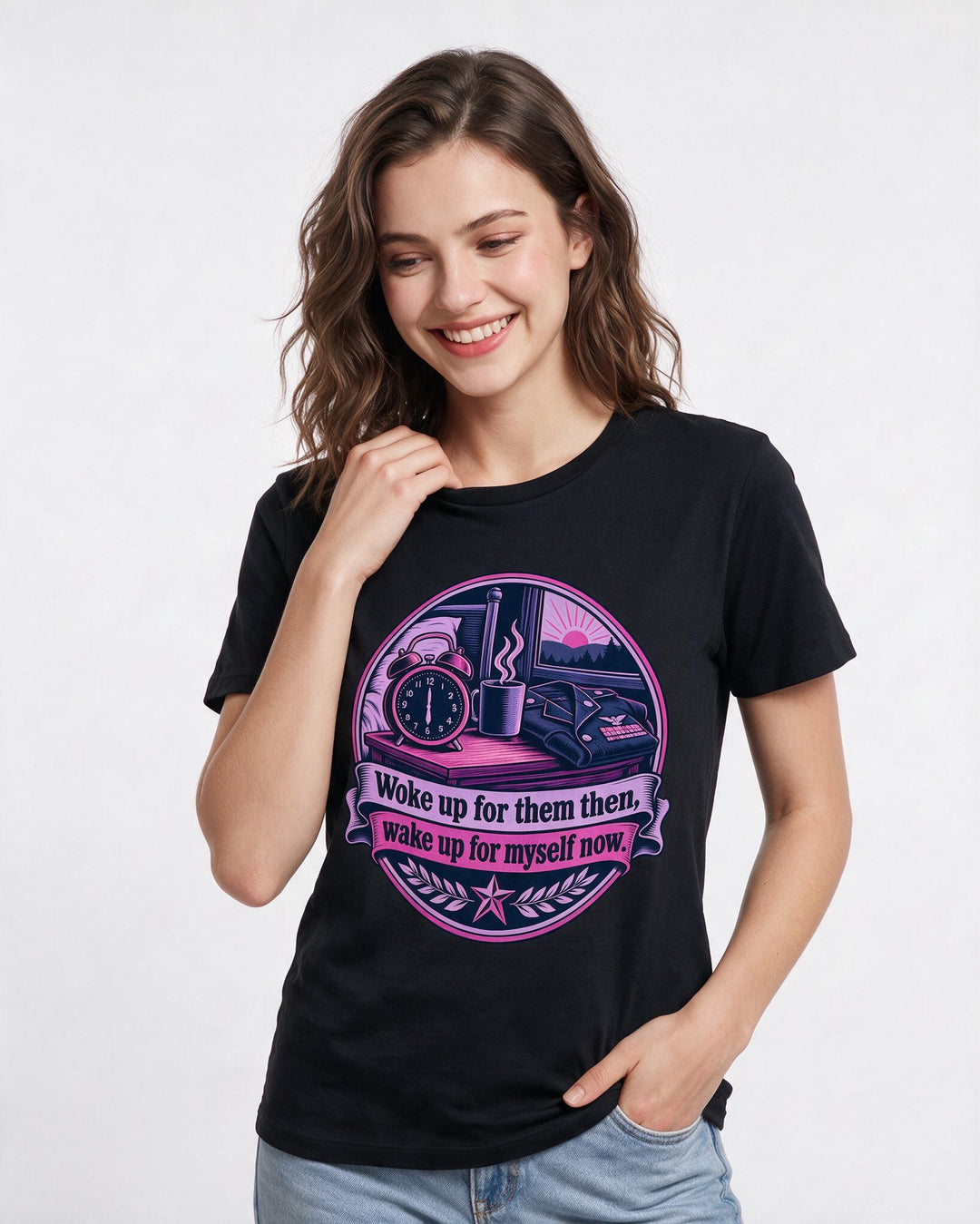 Veteran Black T-Shirt for Women – Everyday Expression Graphic Tee product image 1