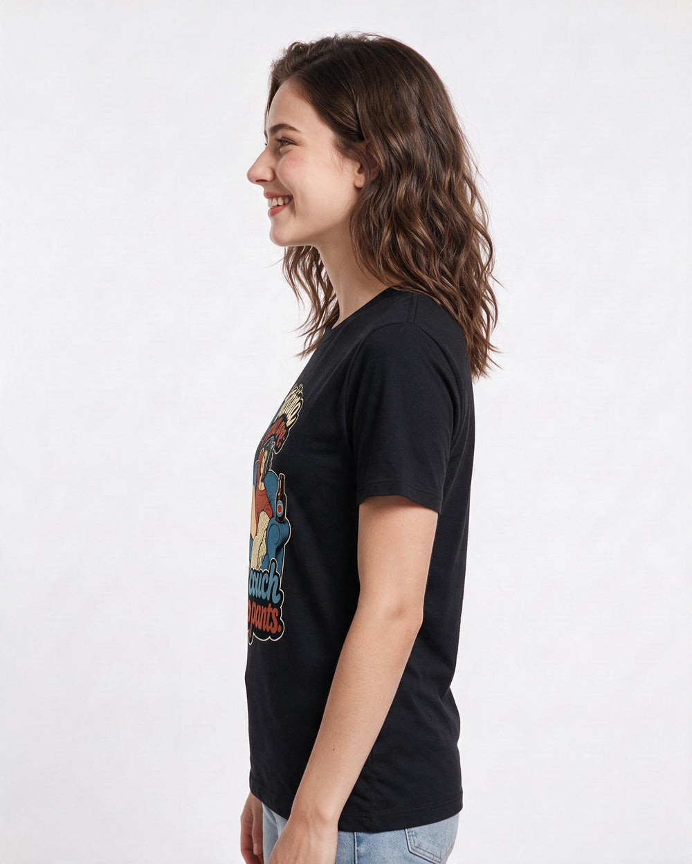 Funny Beer Women's Black T-Shirt – My tasting notes are: this couch and no pants product image 2