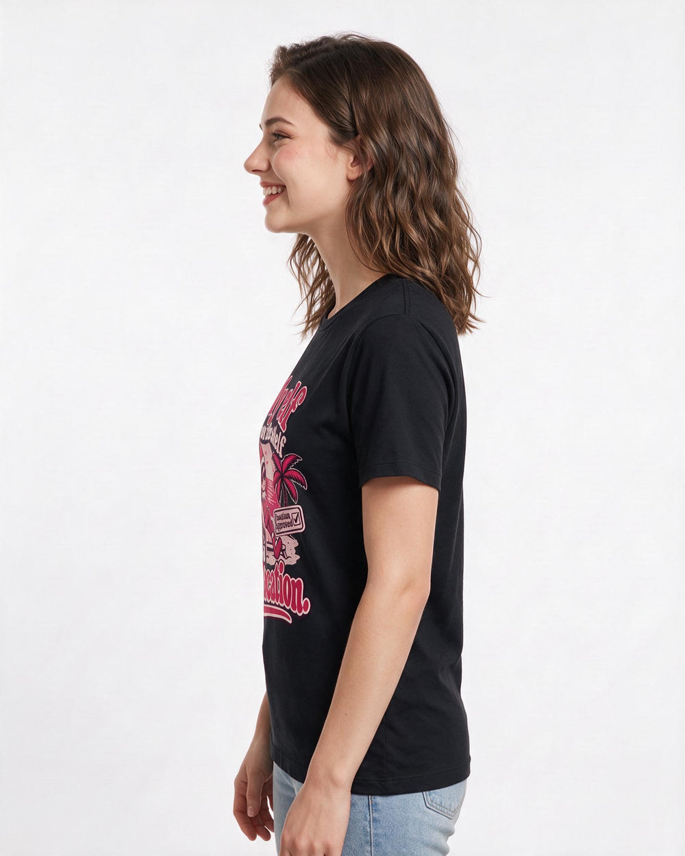 Christmas Black T-Shirt for Women – Holiday Theme Graphic Tee product image 2