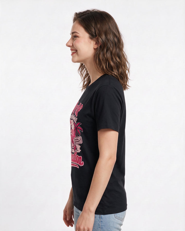 Christmas Black T-Shirt for Women – Holiday Theme Graphic Tee product image 2