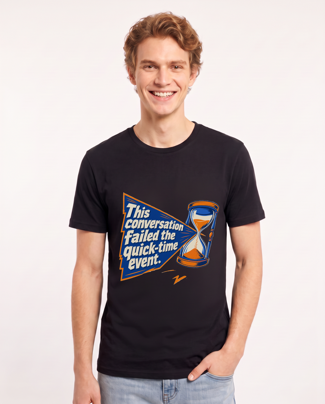 Gaming Men's Black T-Shirt - This conversation failed the quick-time product image 1