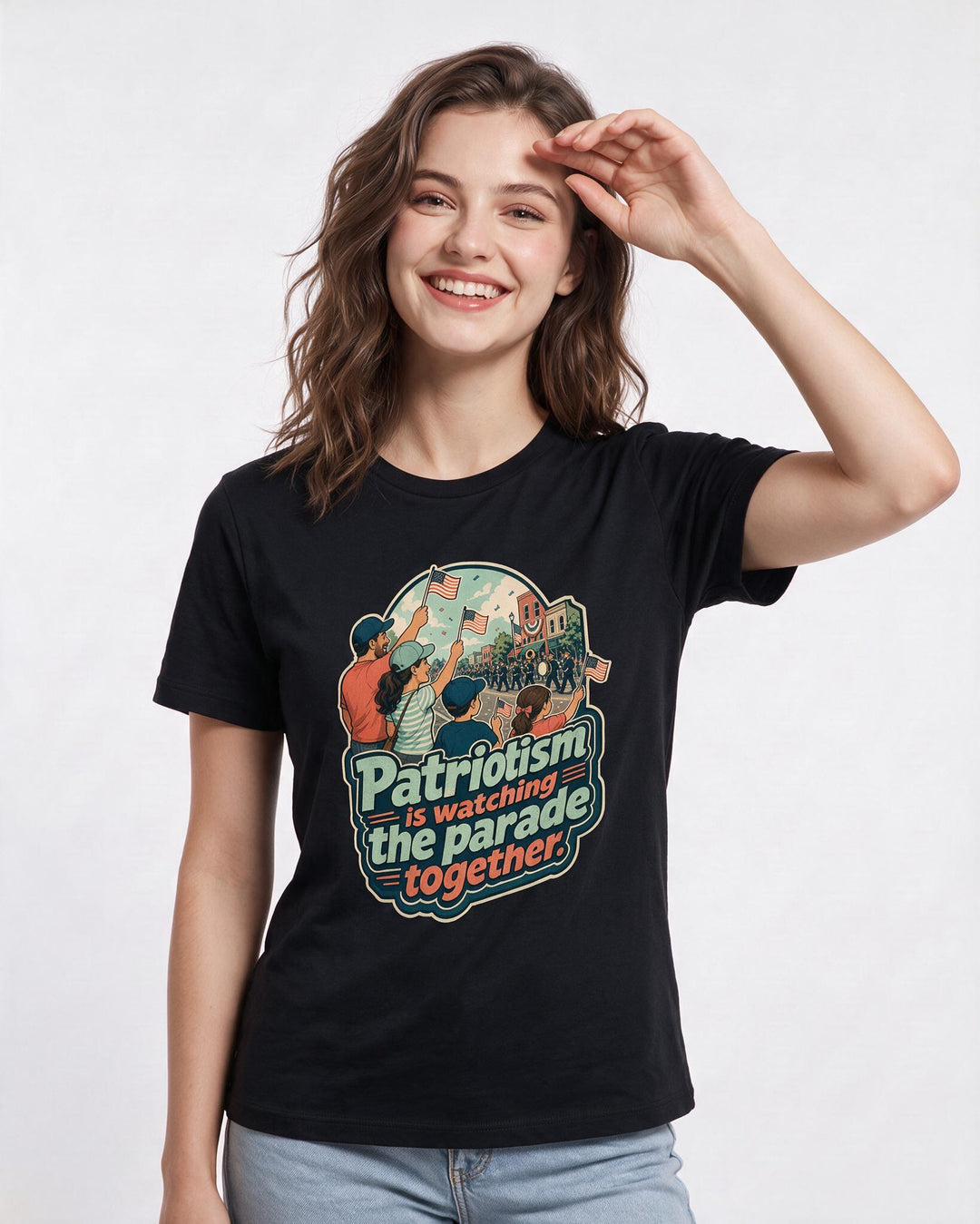Patriotic Black T-Shirt for Women – Everyday Expression Graphic Tee product image 1