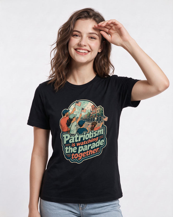 Patriotic Black T-Shirt for Women – Everyday Expression Graphic Tee product image 1